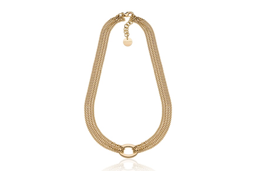 Collana Infinity in bronzo dorato con maglia grumette Unoaerre