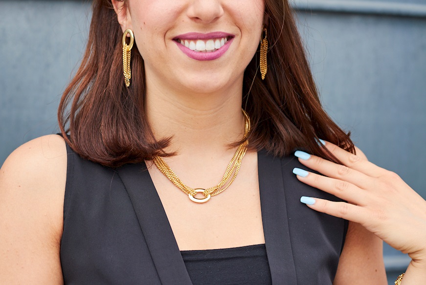 Collana Infinity in bronzo dorato con maglia grumette Unoaerre