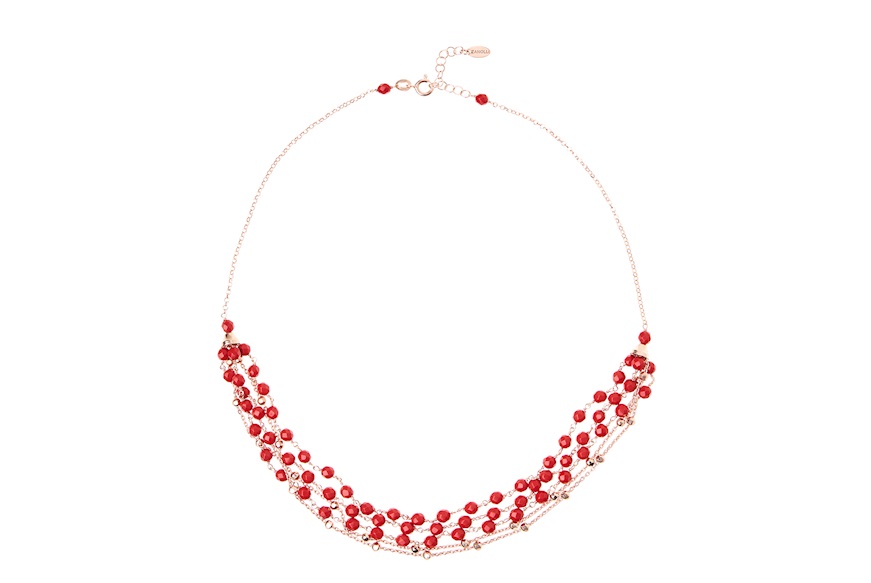 Necklace silver rosè and coral resin Selezione Zanolli