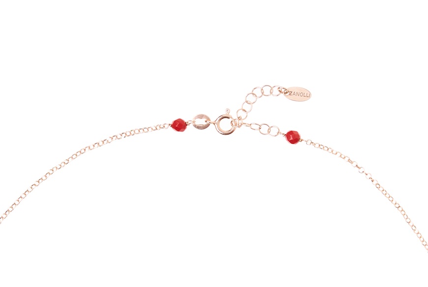 Necklace silver rosè and coral resin Selezione Zanolli