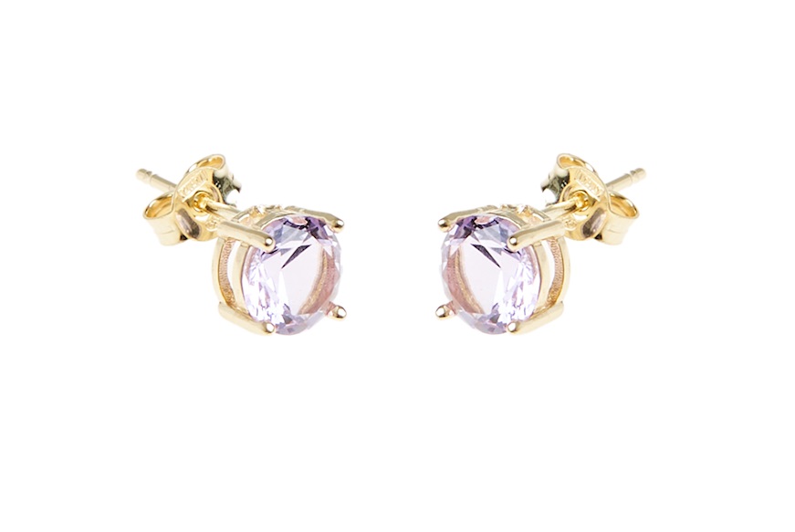 Earrings silver gilded with lilac crystal Selezione Zanolli