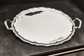 Vassoio argento 1652 grammi in stile Settecento usato ricondizionato Zanolli Vintage