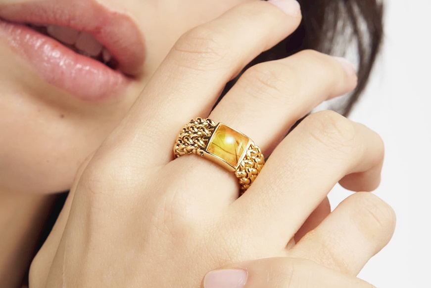 Ring Chicco silver with citrine Unoaerre