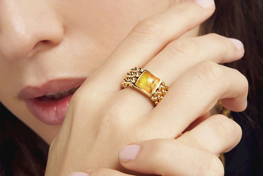 Ring Chicco silver with citrine Unoaerre