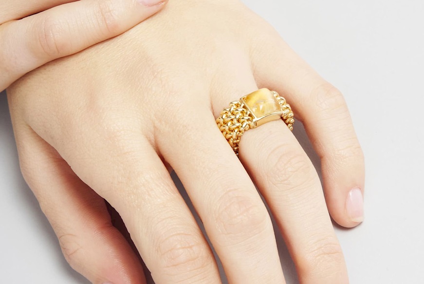 Ring Chicco silver with citrine Unoaerre