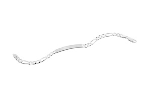 Bracelet silver with alternated chain and central plate Selezione Zanolli