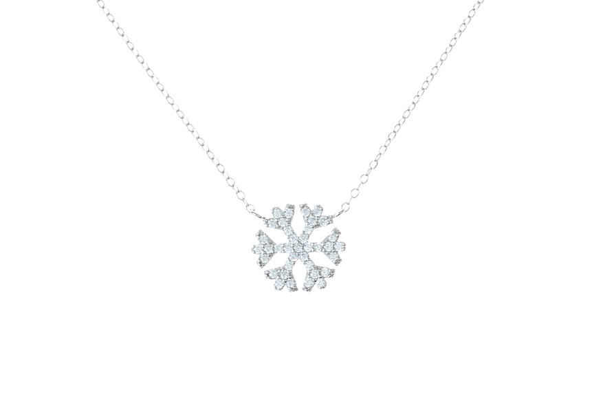 Collana argento con fiocco di neve in zirconi Selezione Zanolli