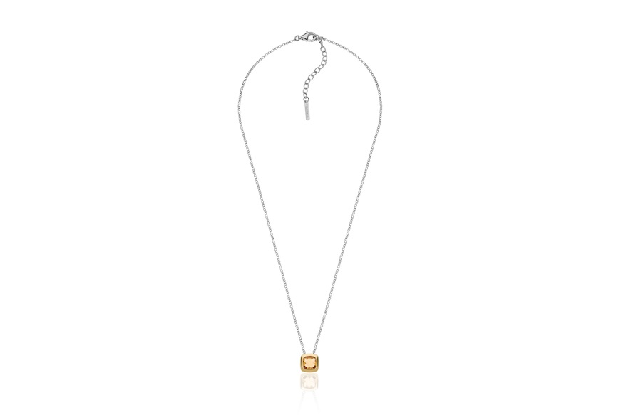 Necklace Crystal Color silver with citrine crystal pendant Unoaerre