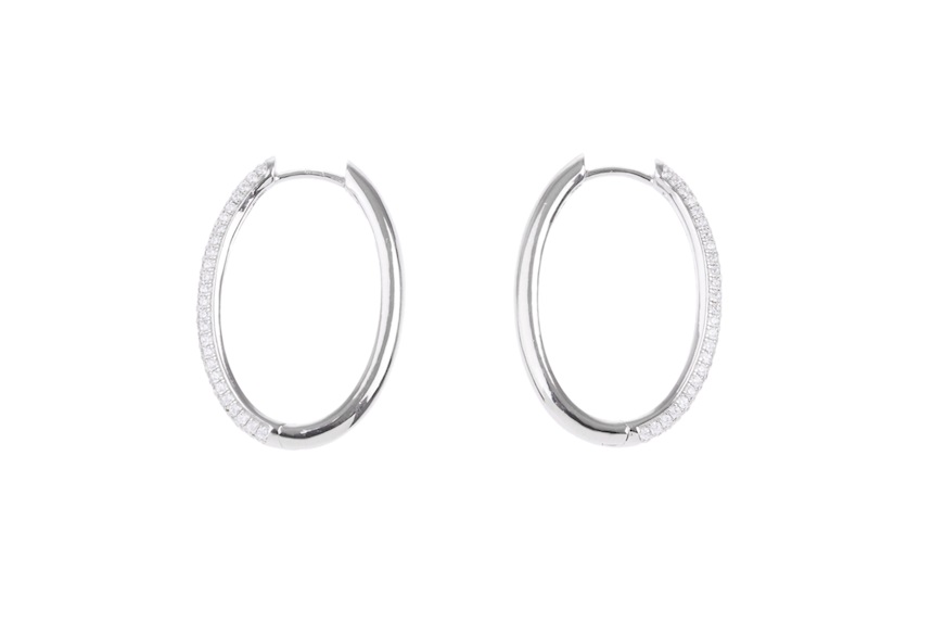 Earrings silver ovals with zircons Selezione Zanolli