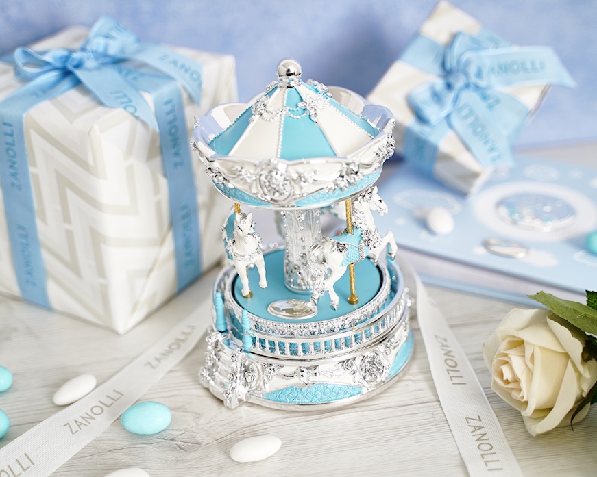 Carillon Giostra dei cavalli celeste Selezione Zanolli