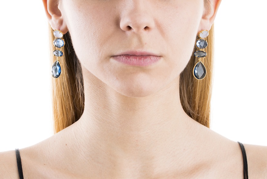 Earrings silver with multicolored stones Selezione Zanolli