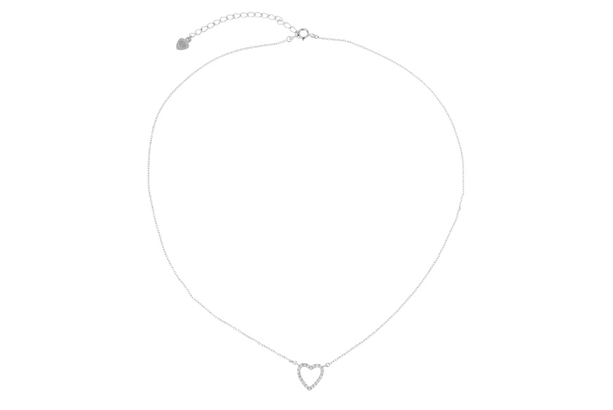 Necklace Heart silver with white zircons Selezione Zanolli
