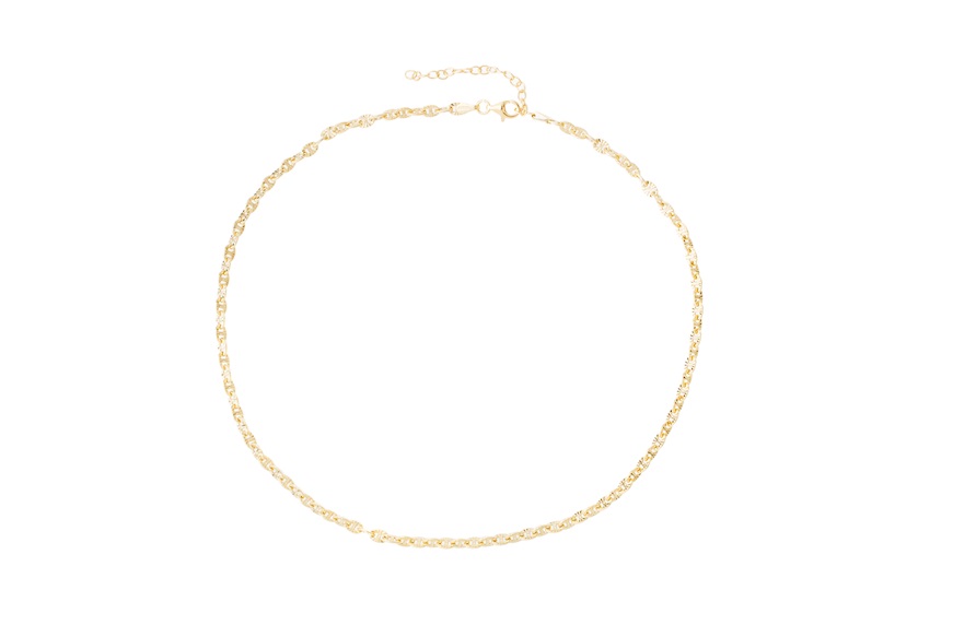 Collana argento dorato con maglia marina zigrinata Selezione Zanolli