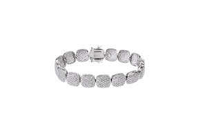 Bracelet silver with squares of white zircons Selezione Zanolli