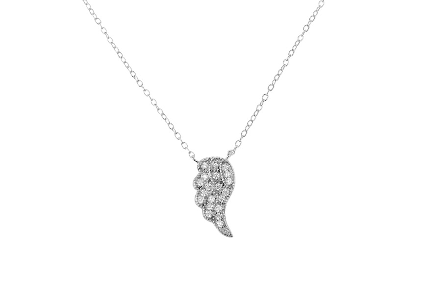 Necklace Wing silver with white zircons Selezione Zanolli
