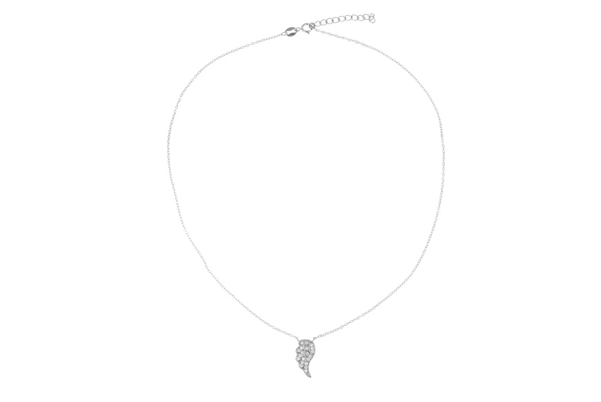 Necklace Wing silver with white zircons Selezione Zanolli