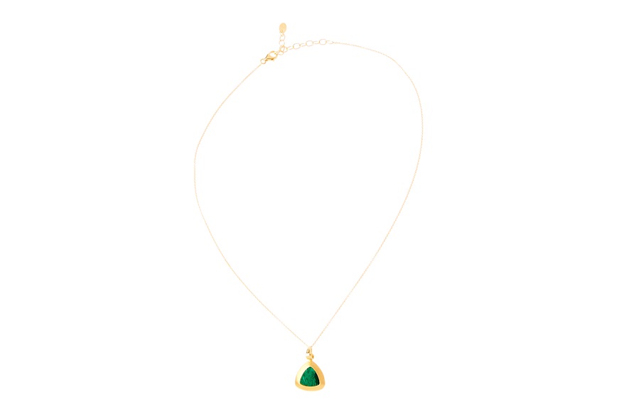 Necklace silver with malachite pendant Selezione Zanolli