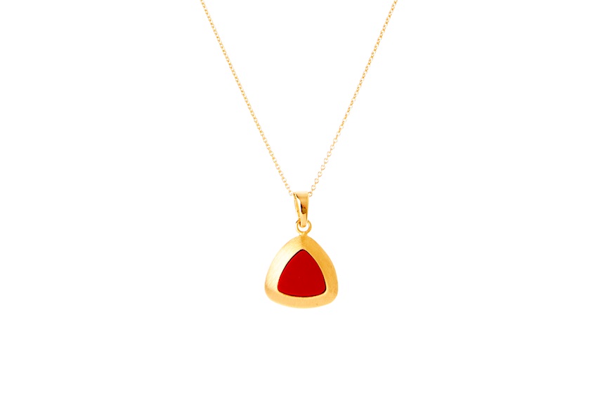 Necklace silver with coral pendant Selezione Zanolli