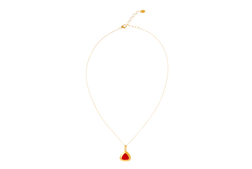 Necklace silver with coral pendant Selezione Zanolli