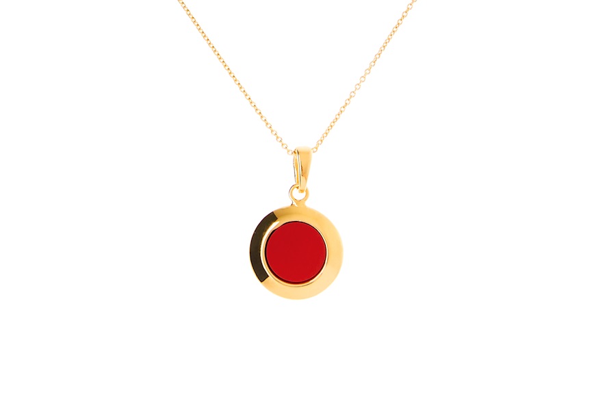Necklace silver with coral pendant Selezione Zanolli