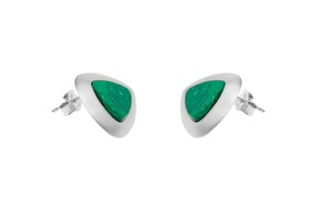 Earrings silver with malachite Selezione Zanolli