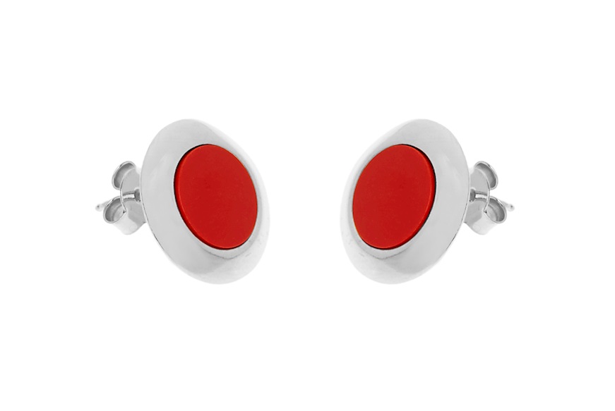 Earrings silver with coral Selezione Zanolli