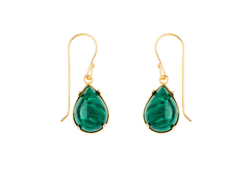 Earrings silver with malachite Selezione Zanolli