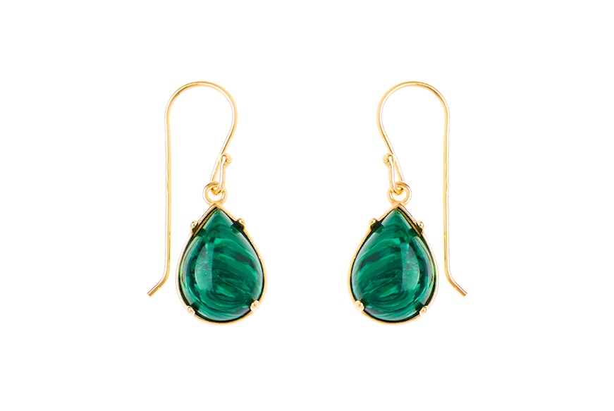 Orecchini argento dorato con malachite Selezione Zanolli