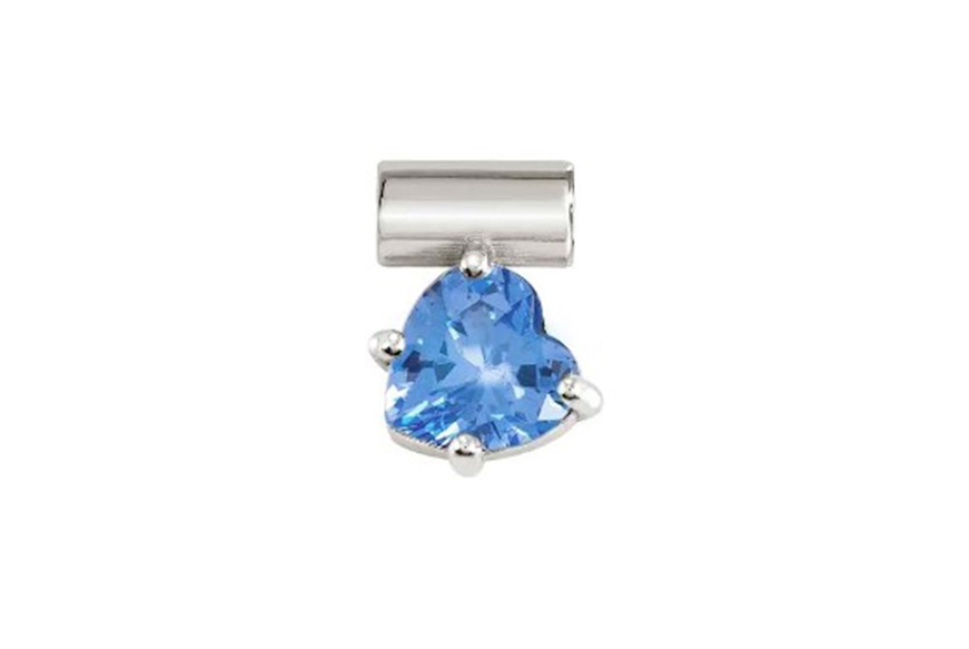 Ciondolo SeiMia argento cuore con zircone blu Nomination