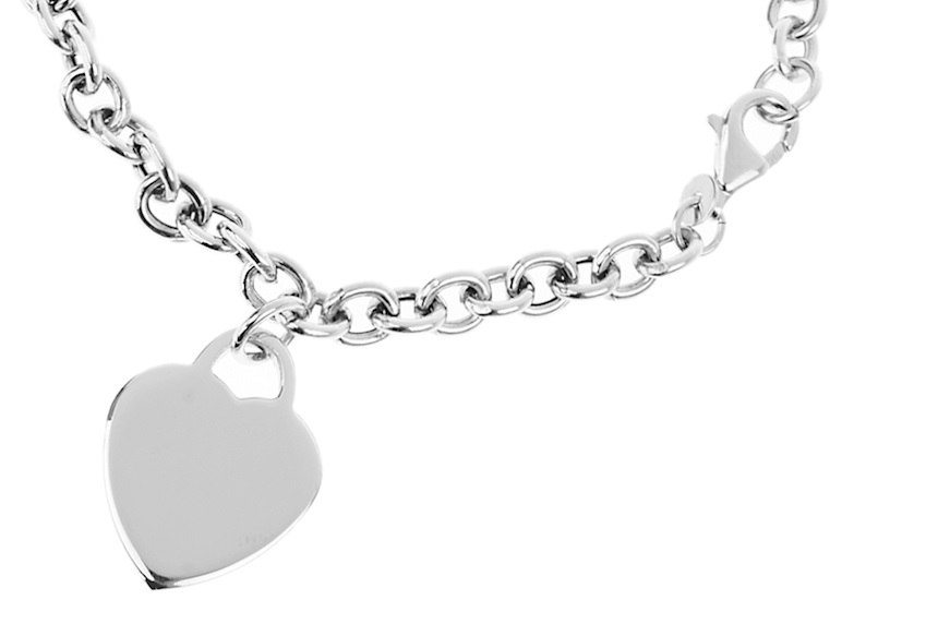 Bracelet Heart silver with rolò knit Selezione Zanolli