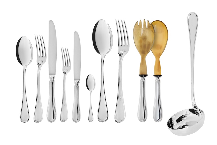 Cutlery set silver in English style 77 pieces Selezione Zanolli