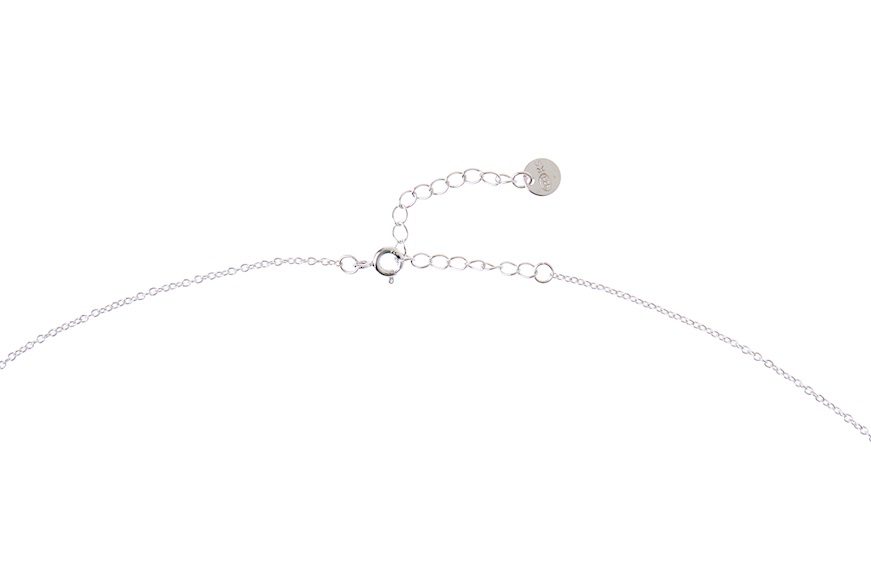 Necklace silver with cubic zirconia and aquamarine zircon Sovrani