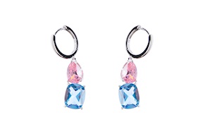 Orecchini argento con cubic zirconia e zircone acquamarina Sovrani