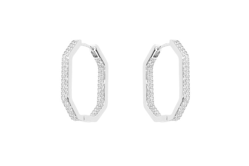 Earrings silver with white zircons Sovrani