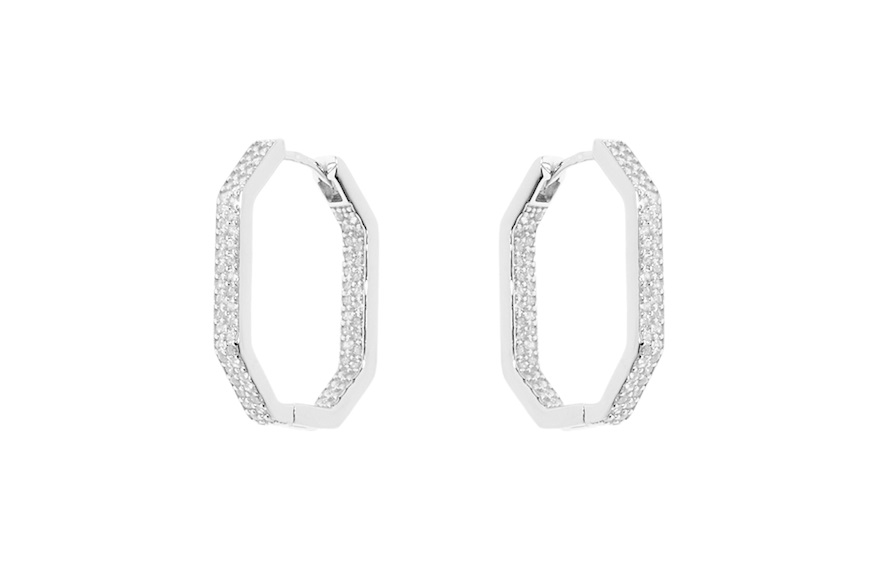 Earrings silver with white zircons Sovrani