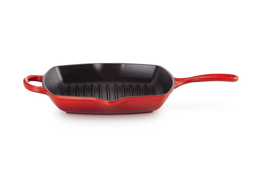 Grill Skillet Evolution cast iron square cerise Le Creuset