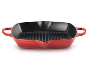 Grill quadrato profondo Evolution ghisa ciliegia Le Creuset