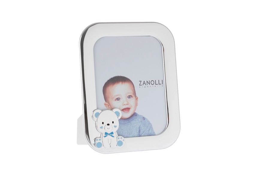 Picture frame Teddy Bear pvd Silver blue Selezione Zanolli