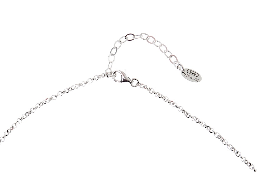 Collana argento con elementi centrali rosè Sovrani