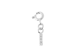 I Letter Charm silver with zircons Sovrani