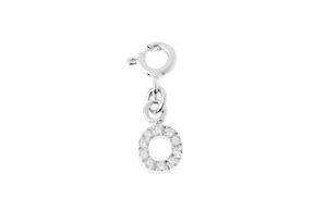 O Letter Charm silver with zircons Sovrani