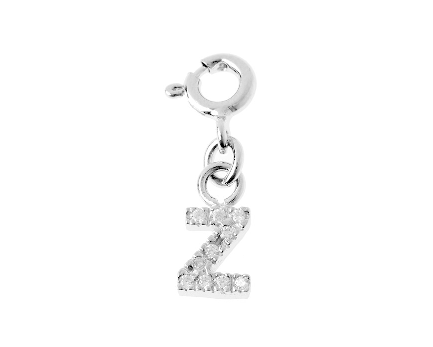 Z Letter Charm silver with zircons Sovrani