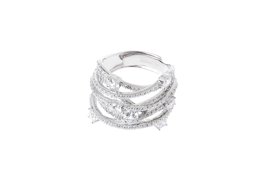 Ring Luce silver with cubic zirconia Sovrani