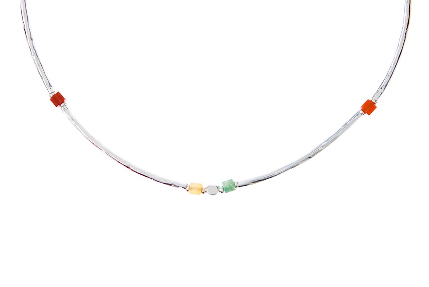 Bracciale Collana Antilla argento con pietre multicolor Selezione Zanolli