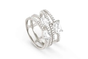 Anello Colour Wave argento con zirconi bianchi