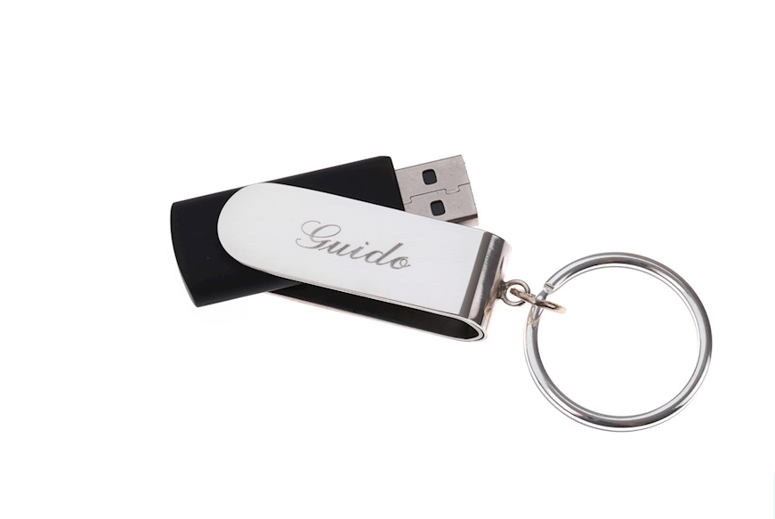 Portachiavi Usb con rivestimento in argento liscio con 8 giga di memoria Selezione Zanolli