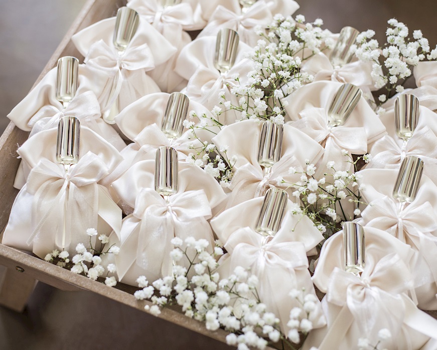 Cucchiaino da zucchero argento in stile Inglese con sacchetto portaconfetti Selezione Zanolli