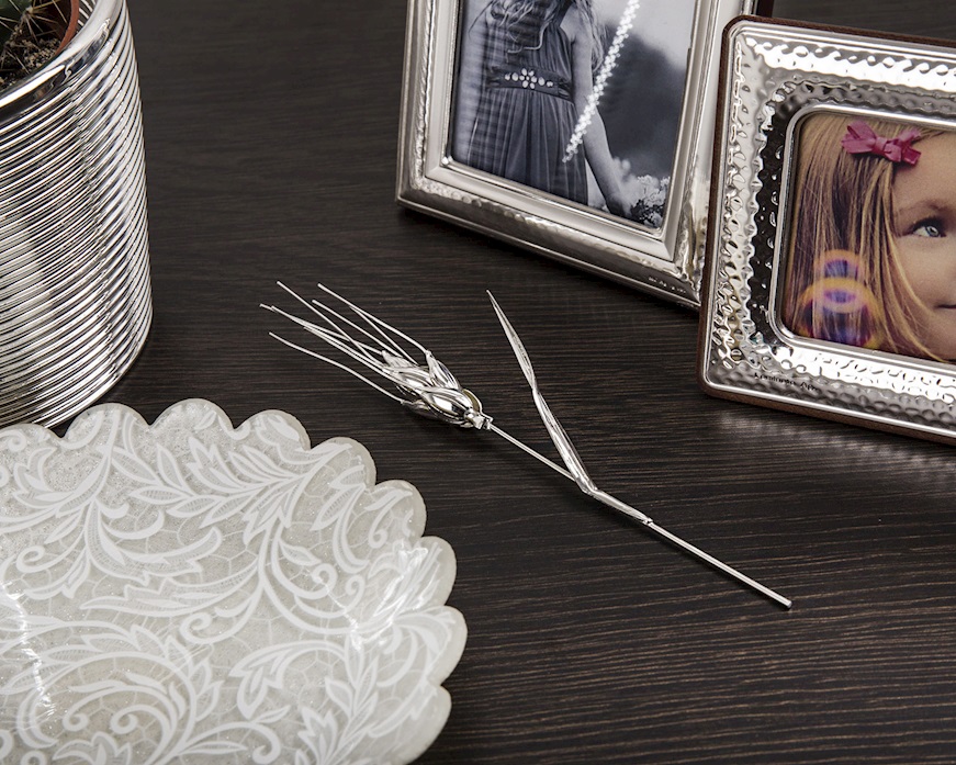 Bomboniera Spiga argento con sacchetto portaconfetti Selezione Zanolli