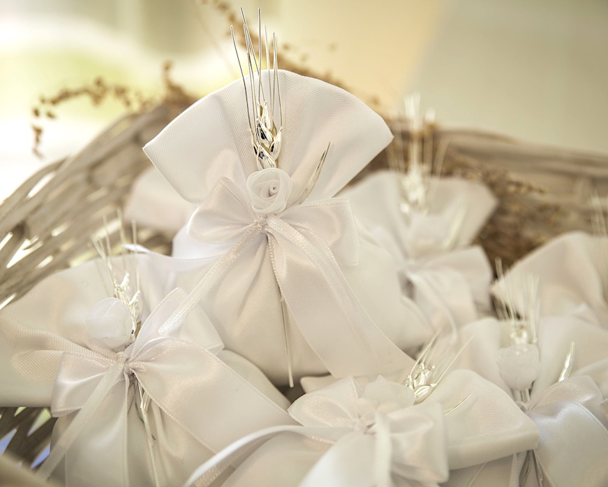 Bomboniera Spiga argento con sacchetto portaconfetti Selezione Zanolli