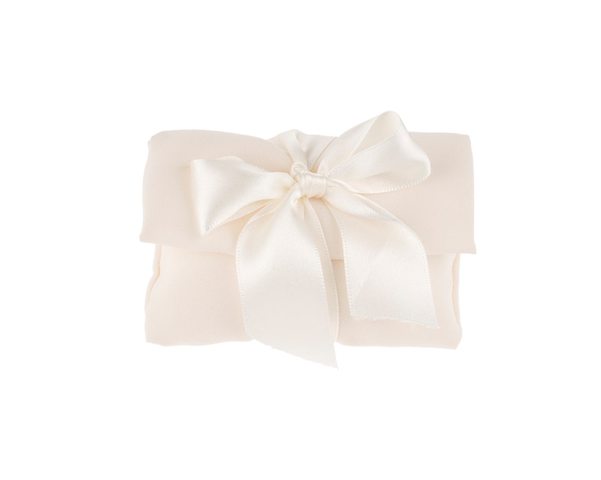 Bomboniera Rosa Capodimonte argento bianca con sacchetto portaconfetti Selezione Zanolli